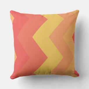 Red, Yellow and Orange chevron Pattern Throw Pillow