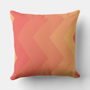 Red, Yellow and Orange chevron Pattern Throw Pillow