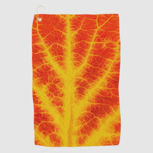 Red & Yellow Aspen Leaf #10 Golf Towel
