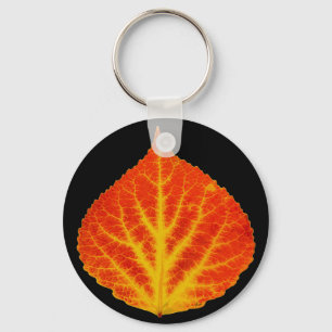 Red & Yellow Aspen Leaf #10 Keychain