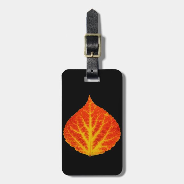 Red & Yellow Aspen Leaf #10 Luggage Tag (Front Vertical)