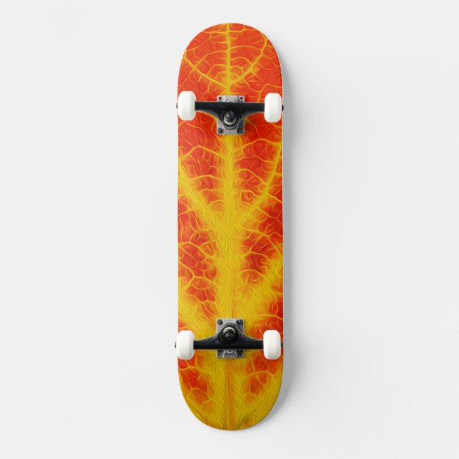 Red & Yellow Aspen Leaf #10 Skateboard (Front)