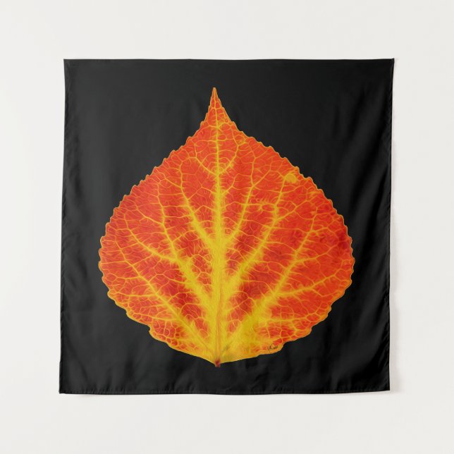 Red & Yellow Aspen Leaf #10 Tapestry (Front)