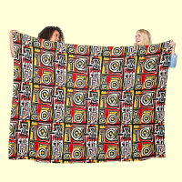 Red Yellow Black Abstract African Tribal Geometric