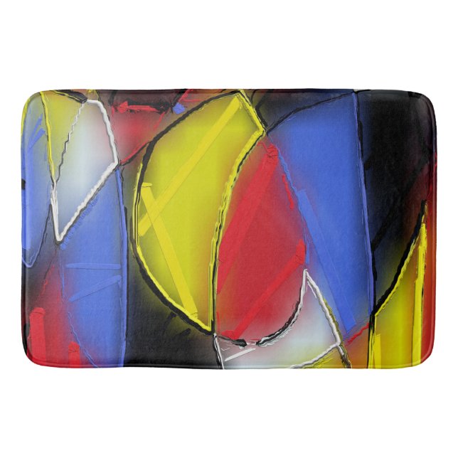 Red, Yellow, Black and Blue bath mat (Front)