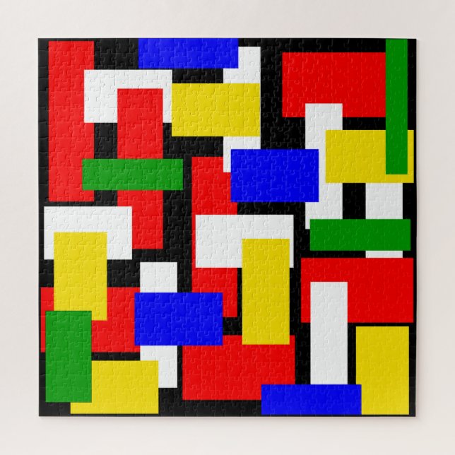 Red, Yellow, Black, Blue and Green Blocks Jigsaw Puzzle (Vertical)
