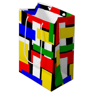 Red, Yellow, Black, Blue and Green Blocks Medium Gift Bag