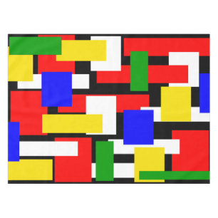 Red, Yellow, Black, Blue and Green Blocks Tablecloth