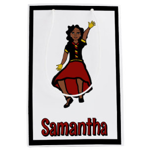 Red Yellow Black Tiered Dancer #1 Medium Gift Bag