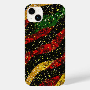 Red Yellow Black Waves of Festive Glitter Case-Mate iPhone 14 Plus Case