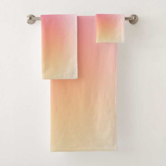 Red Yellow Blue Green Colours Abstract Art Templat Bath Towel Set (Insitu)