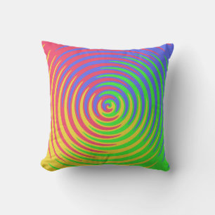 Red Yellow Blue Green Rainbow Outdoor Pillow