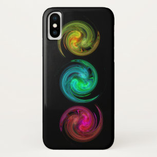 RED YELLOW BLUE LIGHT VORTEX Fractal Art, Black Case-Mate iPhone Case