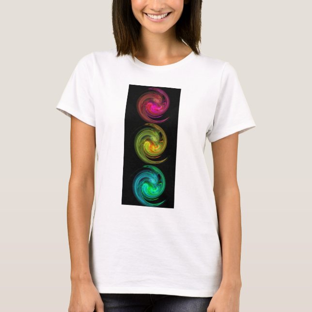 RED YELLOW BLUE LIGHT VORTEX Fractal Art T-Shirt (Front)
