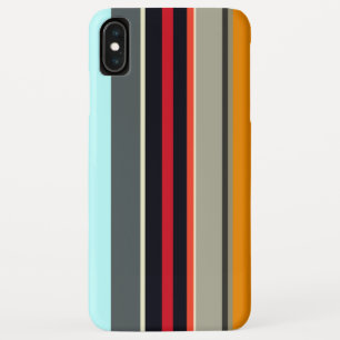 Red Yellow Blue Silver Multicolored Stripes iPhone XS Max Case