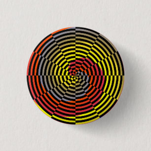Red Yellow Blue Spiral by Kenneth Yoncich 1 Inch Round Button