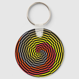 Red Yellow Blue Spiral by Kenneth Yoncich Keychain