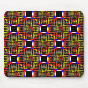 Red Yellow Blue Spiral by Kenneth Yoncich Mouse Pad