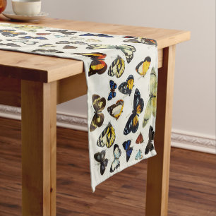 RED YELLOW BLUE WHITE BUTTERFLIES Beauty Nature Short Table Runner