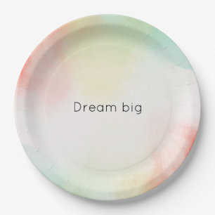 Red Yellow Blush Tie Dye Paper Plate