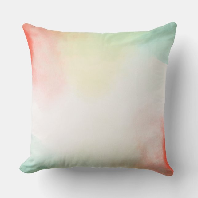 Red Yellow Blush Tie Dye Throw Pillow (Front)