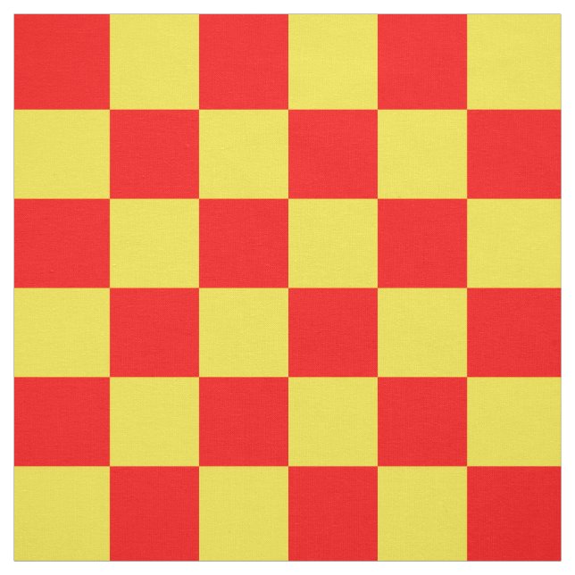 Red Yellow Check Chequered Pattern Design  Fabric (Swatch)