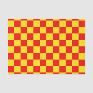 Red Yellow Check Chequered Pattern Design Tissue Paper