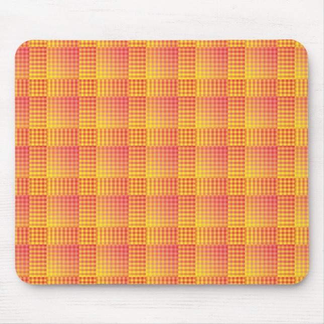 Red Yellow Checker Abstract Pattern Mouse Pad (Front)