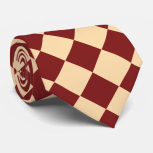 Red Yellow Checker Diamond Pattern Tie