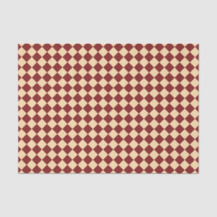 Red Yellow Checker Diamond Pattern Tissue Paper