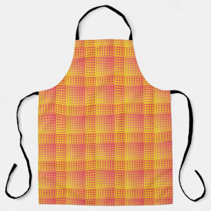 Red Yellow Chequered Abstract Pattern Apron