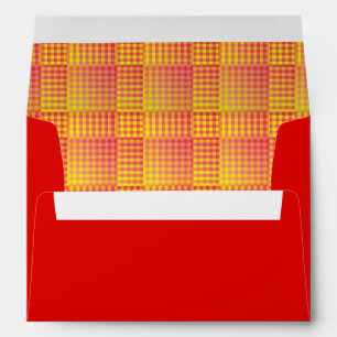 Red Yellow Chequered Abstract Pattern Envelope