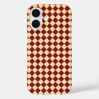 Red Yellow Chequered Diamond Pattern 