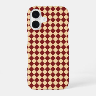 Red Yellow Chequered Diamond Pattern  iPhone 16 Case