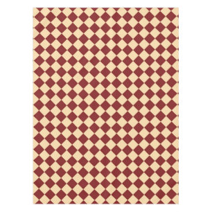 Red Yellow Chequered Diamond Pattern Tablecloth