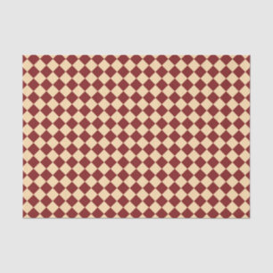 Red Yellow Chequered Diamond Pattern Tissue Paper