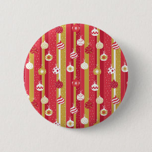 Red Yellow Christmas Tree Ornaments 2 Inch Round Button