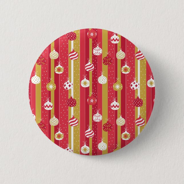 Red Yellow Christmas Tree Ornaments 2 Inch Round Button (Front)