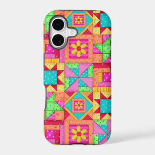 Red Yellow Colourful Patchwork Quilt Art