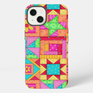 Red Yellow Colourful Patchwork Quilt Art iPhone 13 Case