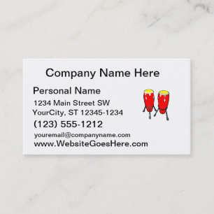 Red Yellow Congas in stands graphic image Business Card