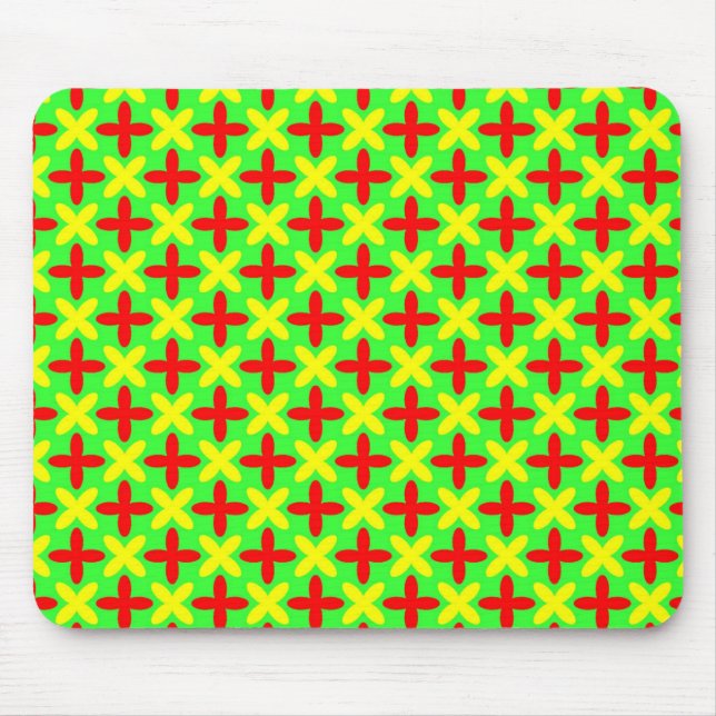 Red Yellow Crosses Mouse Pad (Front)