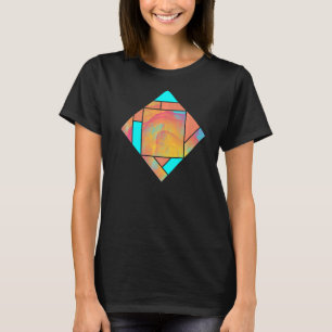 Red Yellow Cyan Smoke Modern Geometry Pattern T-Shirt