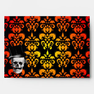 Red,  yellow damask and Steampunk skull Envelopes