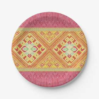 Red & Yellow Feathers Paper Plate