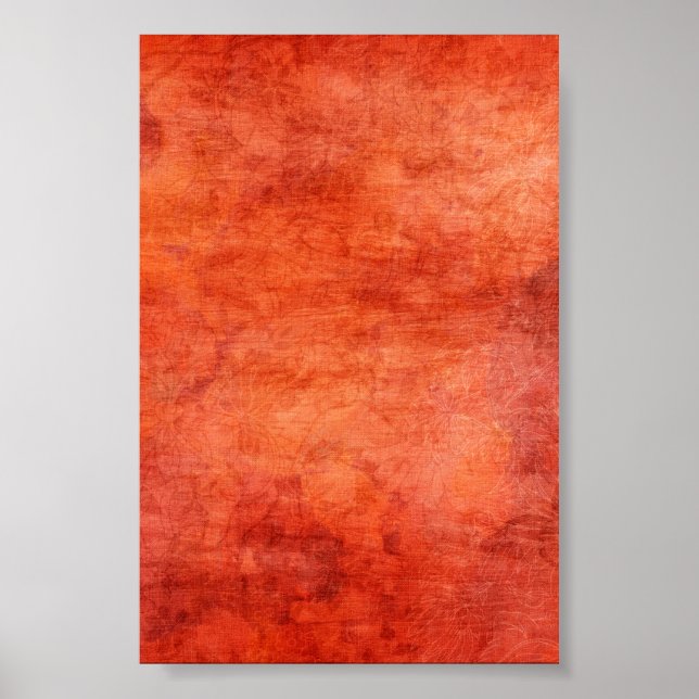 Red Yellow Fire Flowers Background Poster (Front)