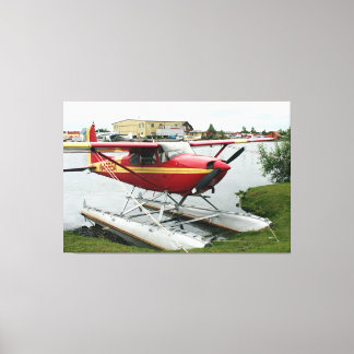Red & Yellow Float Plane, Lake Hood, Alaska Canvas Print