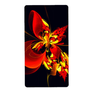 Red Yellow Floral Modern Abstract Art Pattern #10