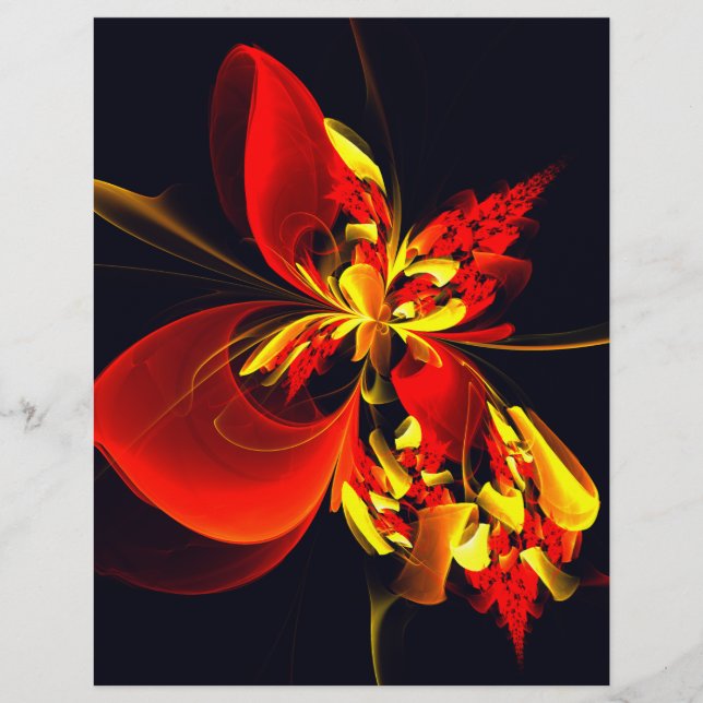 Red Yellow Floral Modern Abstract Art Pattern #10 (Front)