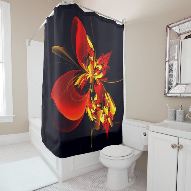 Red Yellow Floral Modern Abstract Art Pattern #10 (In Situ)